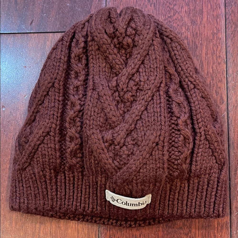 Columbia Dark Brown Cable Knit Beanie